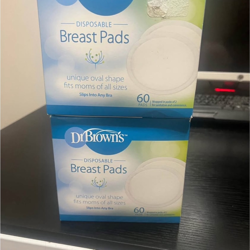 Dr. Brown’s Disposable Breast Pads – 2 Boxes (60 Count Each)